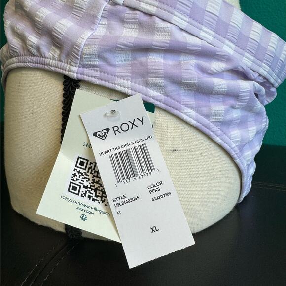 Roxy Heart The Check Lavender Gingham Checker Bikini M/XL NWT - Picture 8 of 12